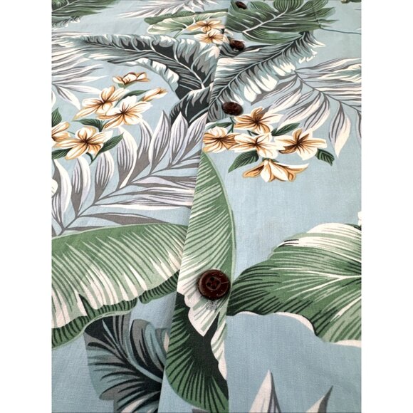 Vintage 90s Aloha Republic Hawaiian Shirt Mens Large Blue Tropical Print NEW - Picture 6 of 9